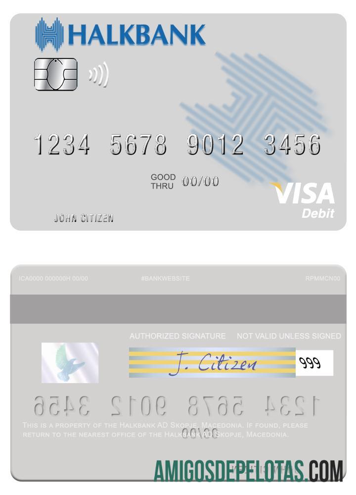 Macedonia Halkbank AD Skopje Visa Debit Card real example